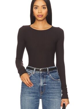 Geel Amina Long Sleeve Knit Top Charcoal XS NWT Repaired Hole Minimalist